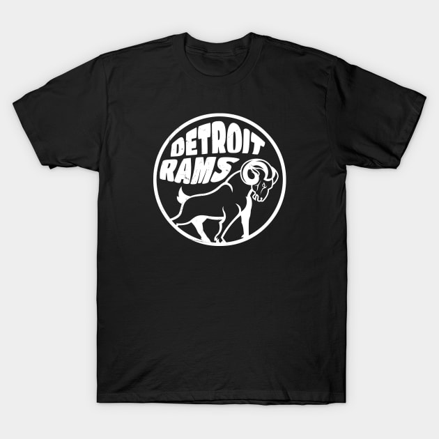 Detroit Rams White T-Shirt by Thermul Bidean